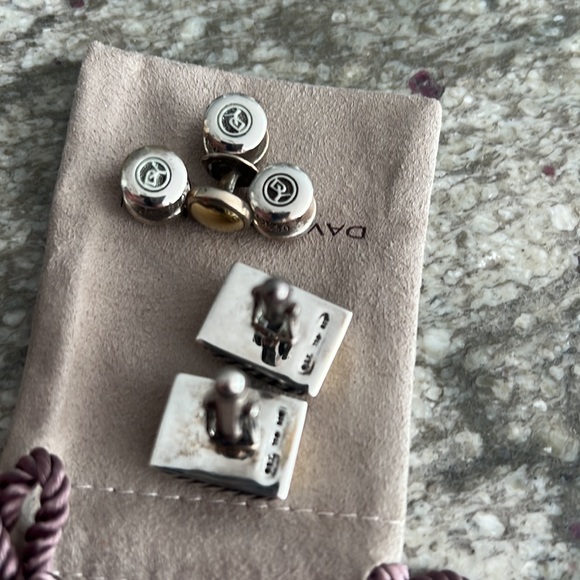 RARE David Yurman two toned gold & silver tuxedo studs and cufflinks set - Picture 5 of 6